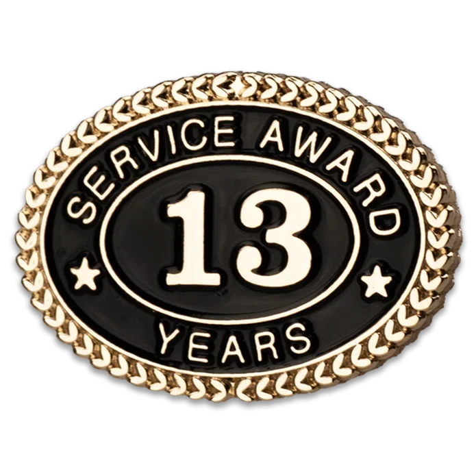 13 Years Service Award Pin - Magnetic Back - awardshere.com
