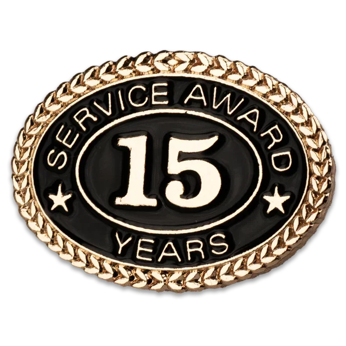 15 Years Service Award Pin - Magnetic Back - awardshere.com