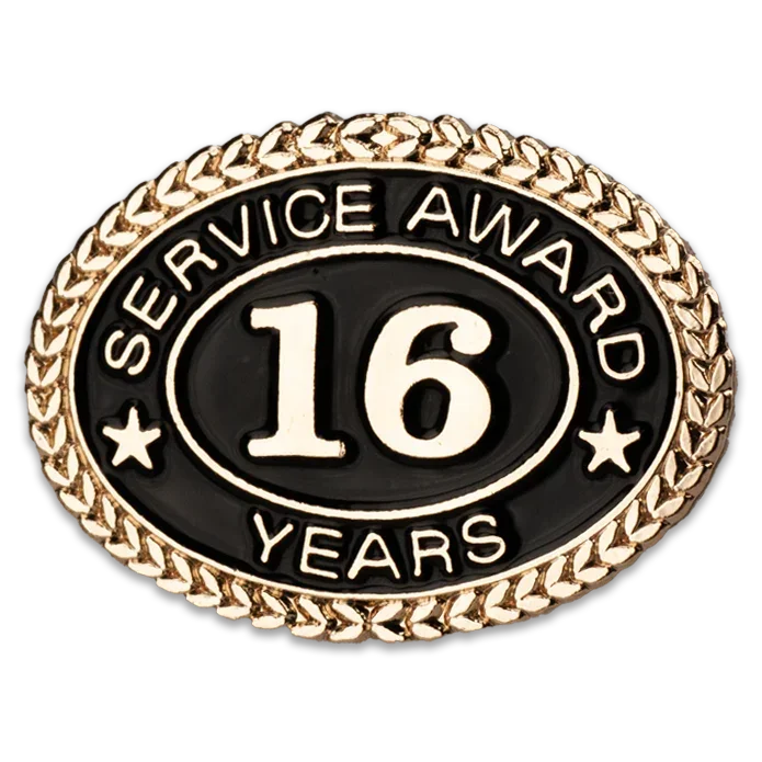 16 Years Service Award Pin - Magnetic Back - awardshere.com
