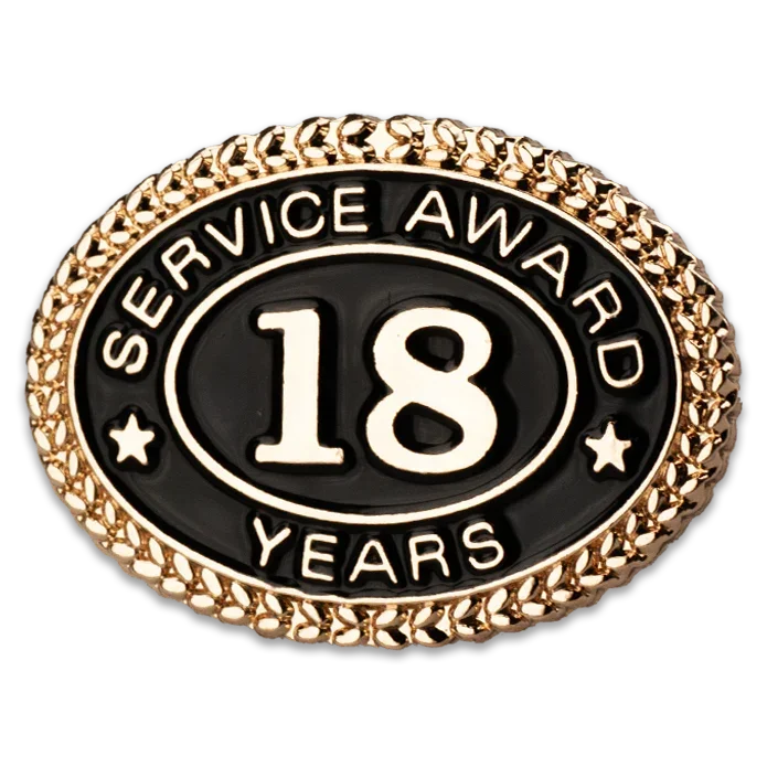 18 Years Service Award Pin - Magnetic Back - awardshere.com
