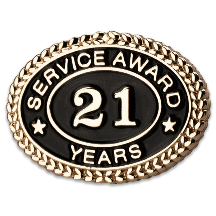 21 Years Service Award Pin - Magnetic Back - awardshere.com