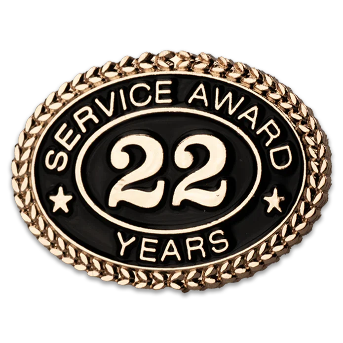 22 Years Service Award Pin - Magnetic Back - awardshere.com