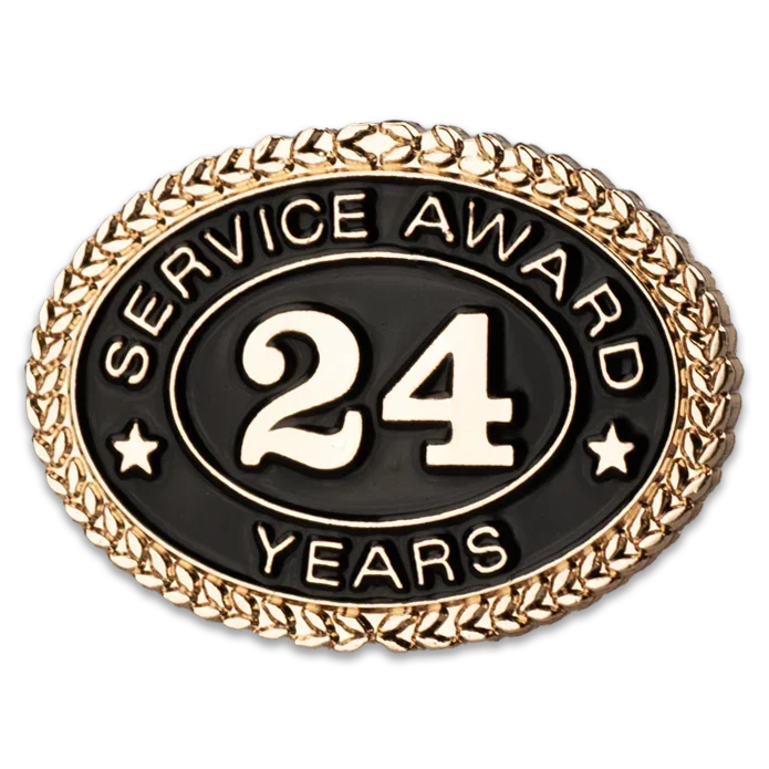 24 Years Service Award Pin - Magnetic Back - awardshere.com