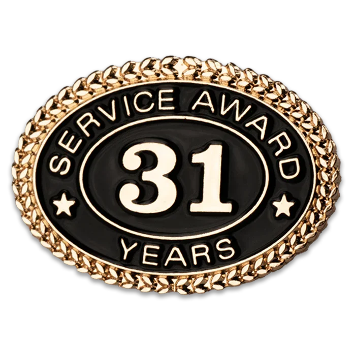 31 Years Service Award Pin - Magnetic Back - awardshere.com