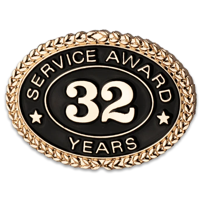 32 Years Service Award Pin - Magnetic Back - awardshere.com