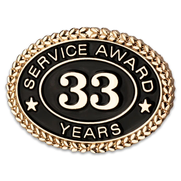 33 Years Service Award Pin - Magnetic Back - awardshere.com