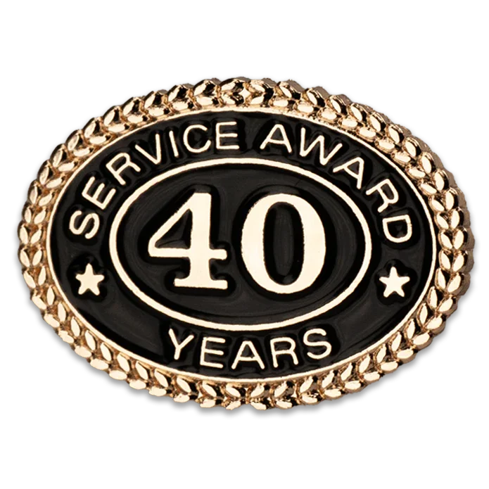 40 Years Service Award Pin - Magnetic Back - awardshere.com
