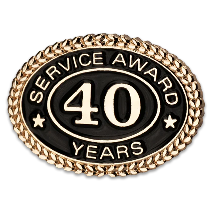 40 Years Service Award Pin - Magnetic Back - awardshere.com