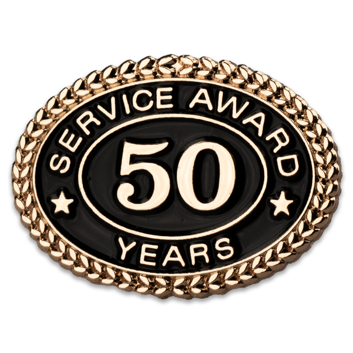 50 Years Service Award Pin - Magnetic Back