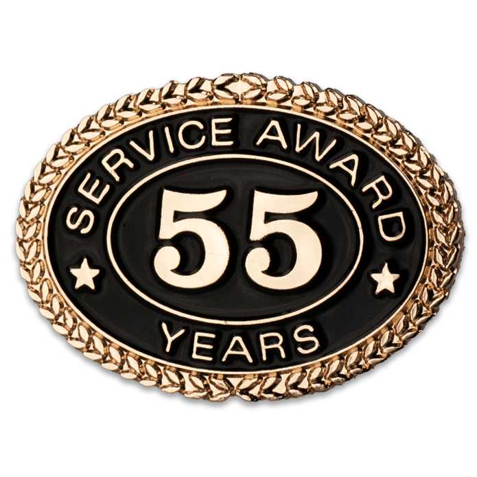 55 Years Service Award Pin - Magnetic Back