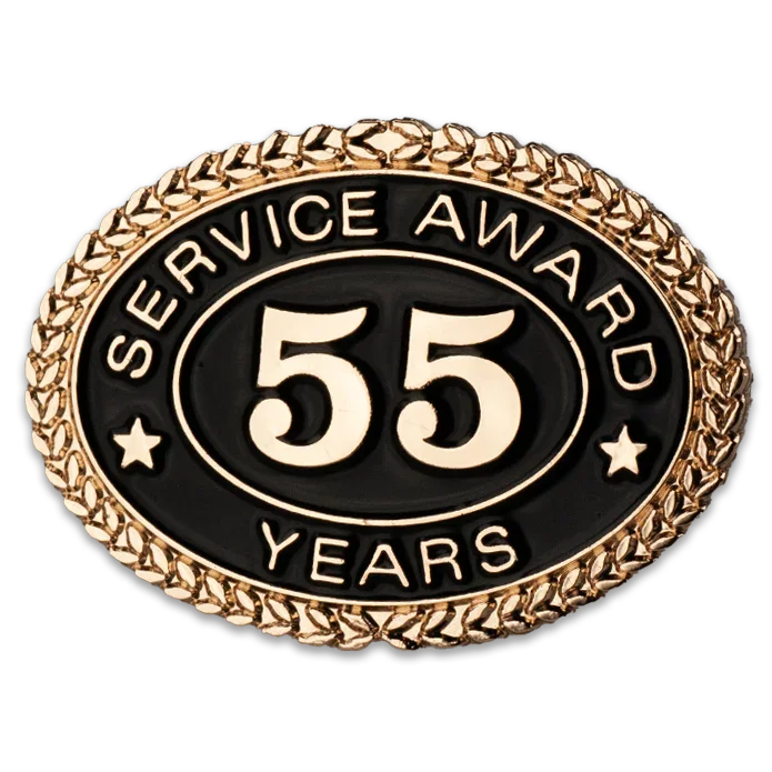 55 Years Service Award Pin - Magnetic Back - awardshere.com