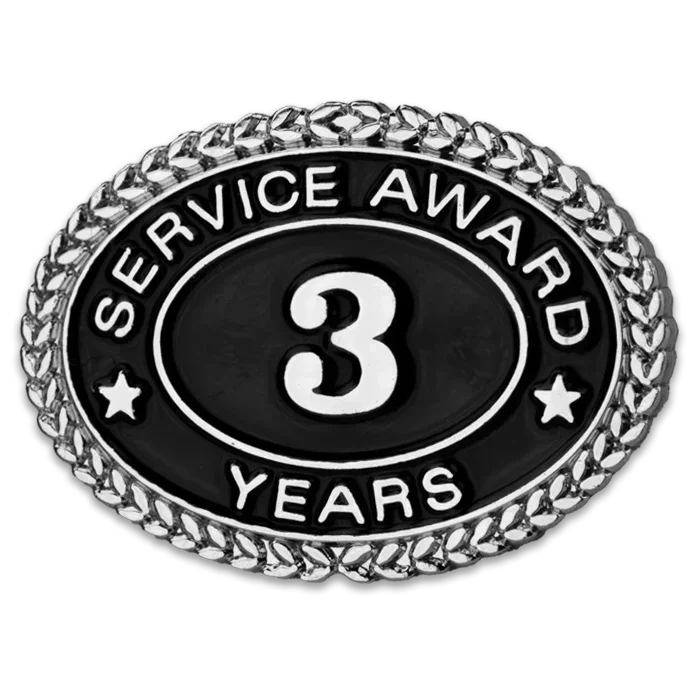 Silver 3 Years Service Award Pin - awardshere.com