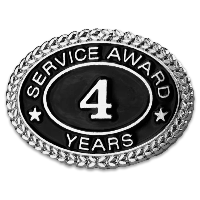 Silver 4 Years Service Award Pin - awardshere.com