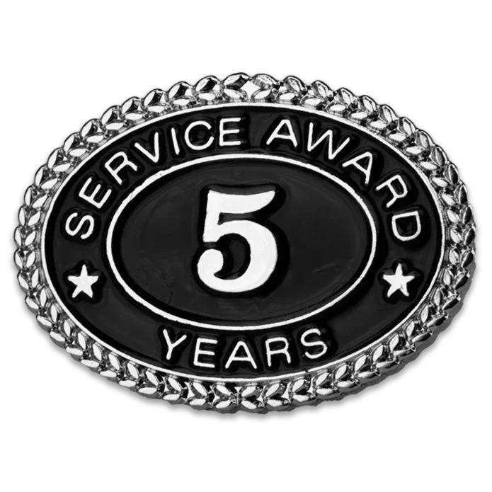 Silver 5 Years Service Award Pin - awardshere.com