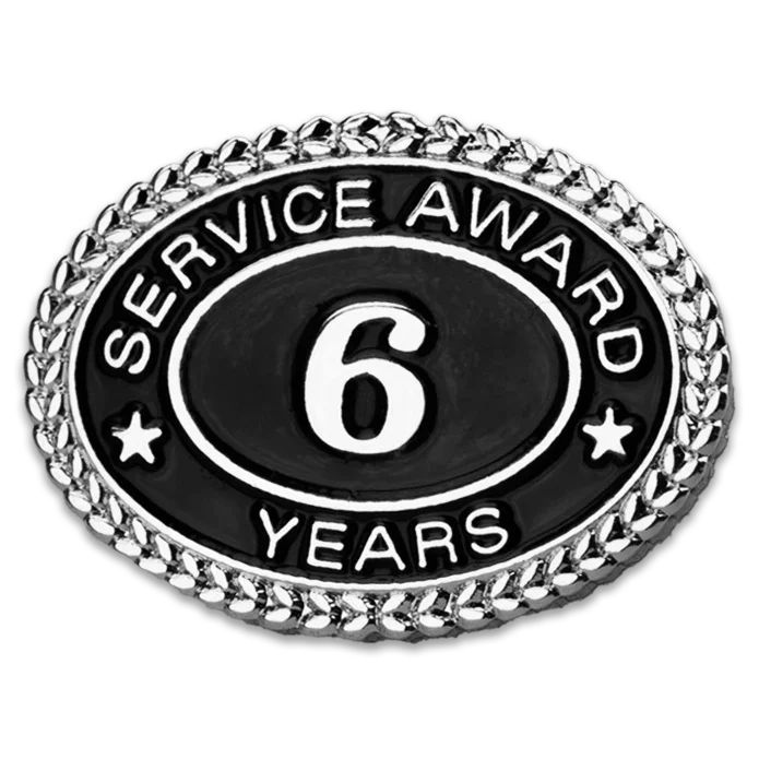 Silver 6 Years Service Award Pin - awardshere.com