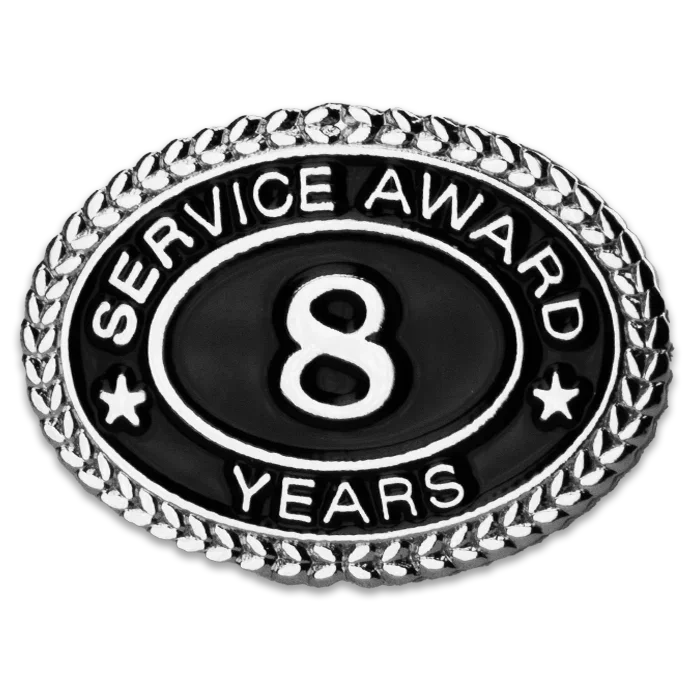 Silver 8 Years Service Award Pin - awardshere.com