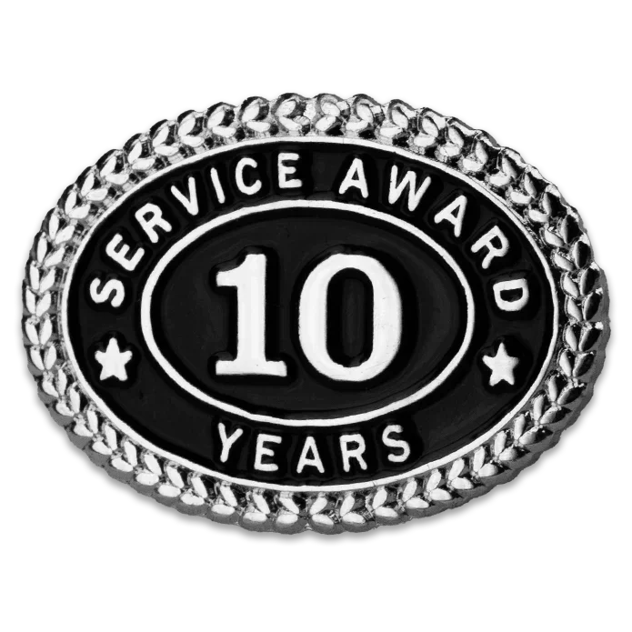 Silver 10 Years Service Award Pin - awardshere.com