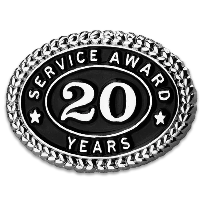 Silver 20 Years Service Award Pin - awardshere.com