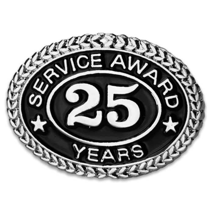 Silver 25 Years Service Award Pin - awardshere.com