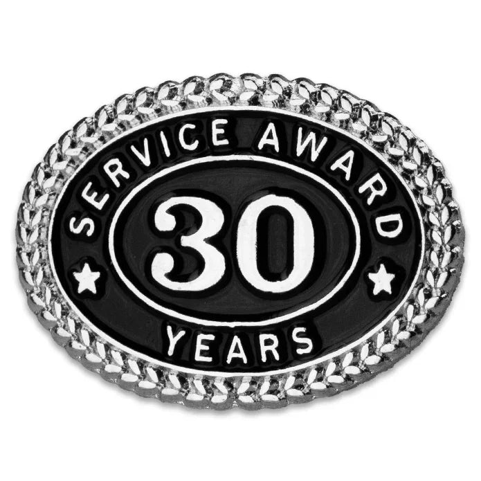 Silver 30 Years Service Award Pin - awardshere.com