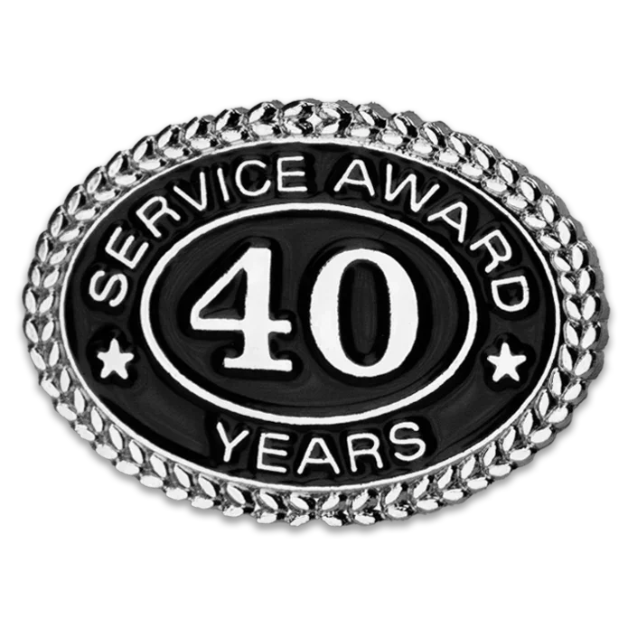 Silver 40 Years Service Award Pin - awardshere.com