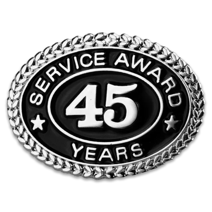 Silver 45 Years Service Award Pin - awardshere.com