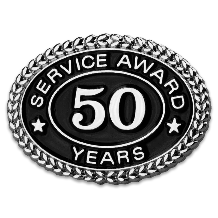 Silver 50 Years Service Award Pin - awardshere.com