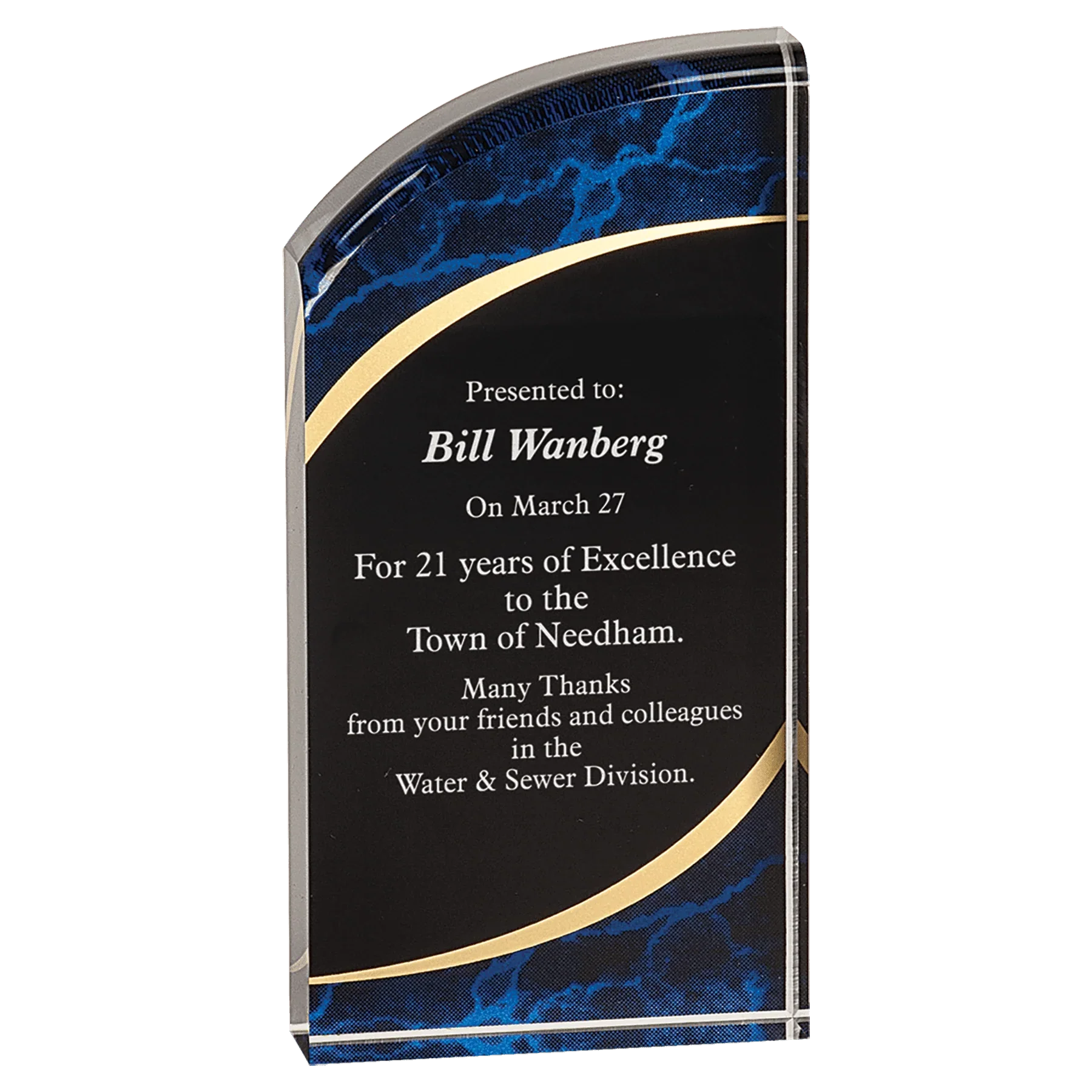 Premier Marble Rounded Acrylic Award
