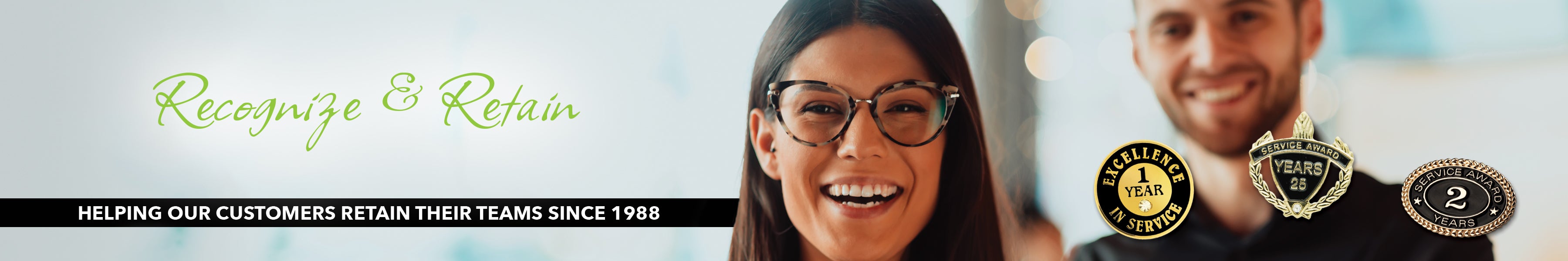 AwardsHere.com helping our customers retain their teams since 1988 with pins and awards.