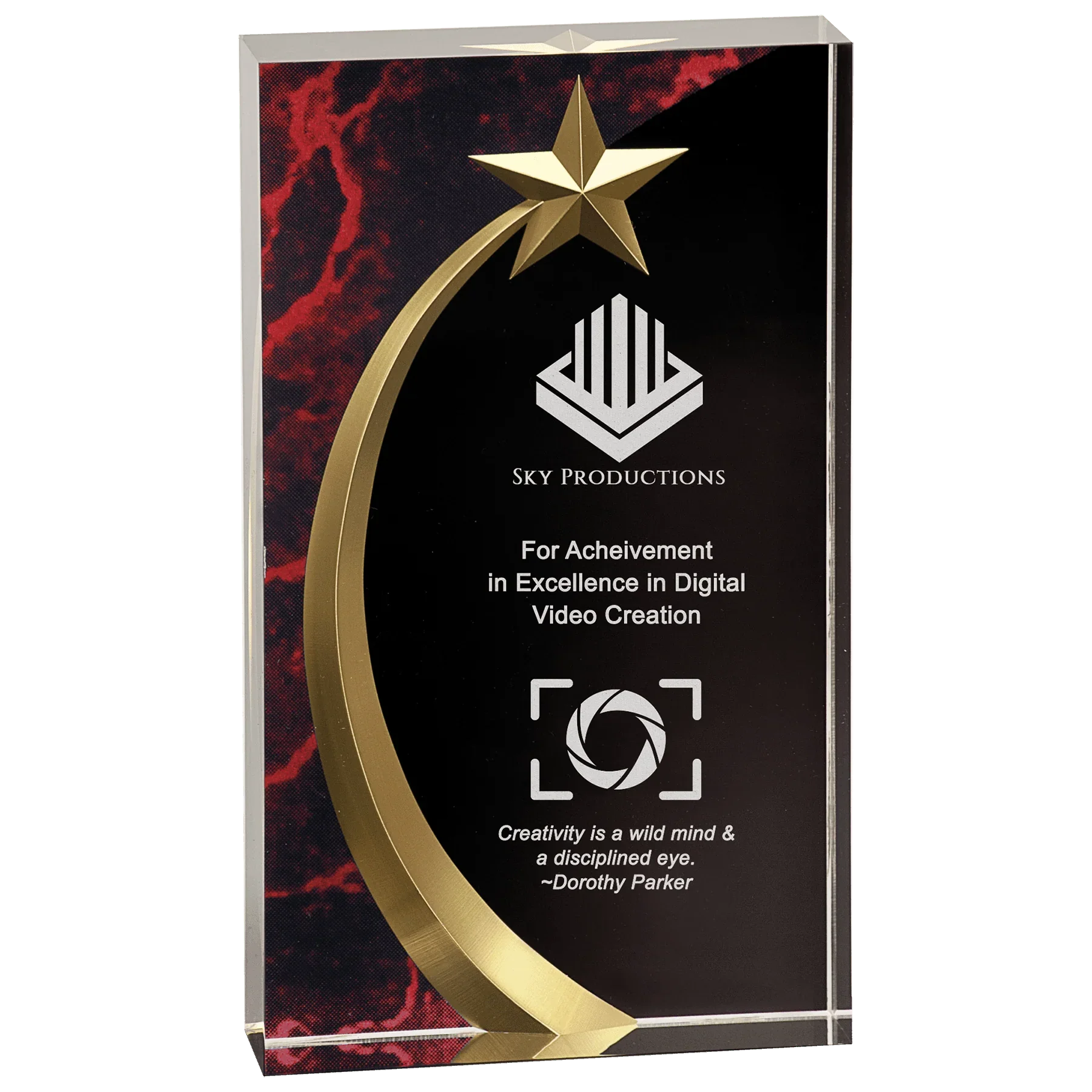 Square Shooting Star Acrylic Award
