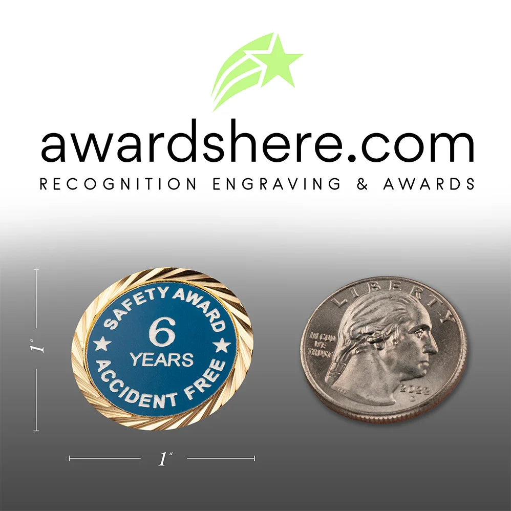 Safety Award Pin, Accident Free Pin with your choice of years - awardshere.com