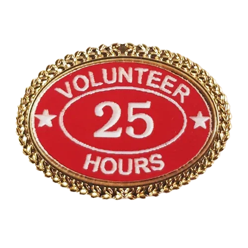Volunteer Hours Lapel Pin Oval - awardshere.com