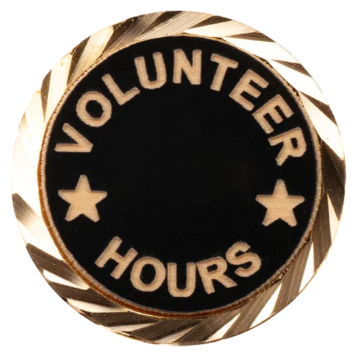 Volunteer Hours Lapel Pin Round