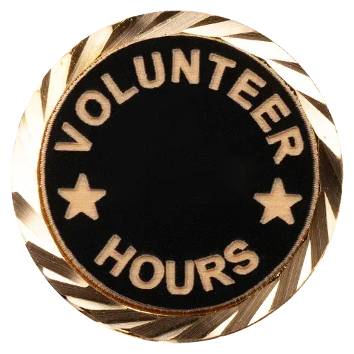 Volunteer Hours Lapel Pin Round