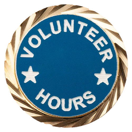 Volunteer Hours Lapel Pin Round