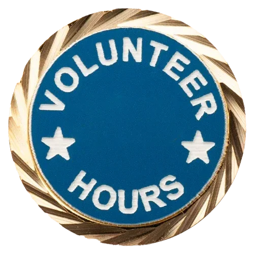 Volunteer Hours Lapel Pin Round