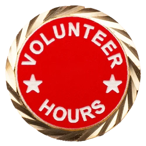 Volunteer Hours Lapel Pin Round
