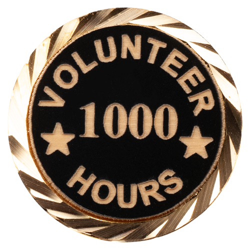 Volunteer Hours Lapel Pin Round
