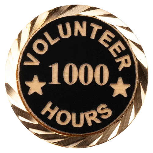 Volunteer Hours Lapel Pin Round - awardshere.com