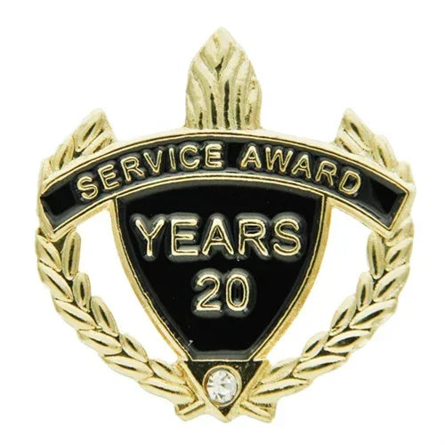 20 Year Rhinestone Service Pin - awardshere.com
