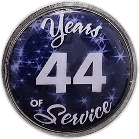 44 Years Silver and Blue Stars Years of Service Pin, Choose Post/Clutch or Magnet Back - awardshere.com
