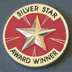 Silver Star Award Winner Pin - awardshere.com