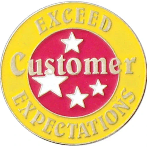 Exceed Customer Expectations Pin - awardshere.com