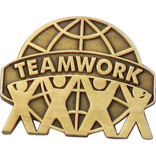 Antique Teamwork World Pin