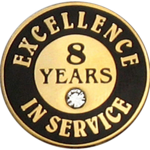 8 Years of Service Pin with Stone