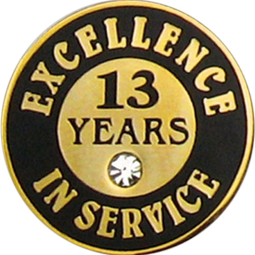 13 Years of Service Pin with Stone
