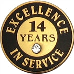 14 Years of Service Pin with Stone