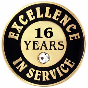 16 Years of Service Pin with Stone