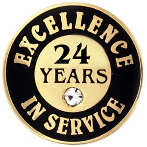 24 Years of Service Pin with Stone