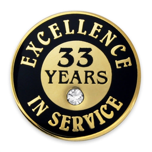 33 Years of Service Pin with Stone